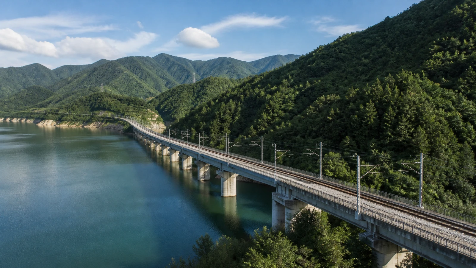 跨越山谷与水域的铁路基础设施